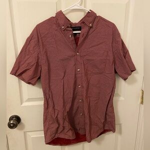 Banana Republic Red Patterned Slim Fit Button Down Shirt Milly Collection